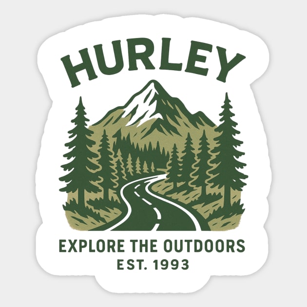 Hurley KY Vintage Evergreen Sunset Eighties Retro 80s 90s Sticker by ArtistTee ⭐⭐⭐⭐⭐